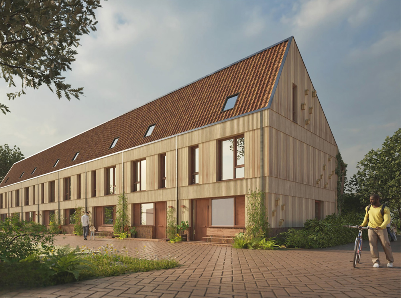 Hardenberg Hout: Flexwoningen, versneld gebouwde woningen door efficiënte bouwmethoden. 