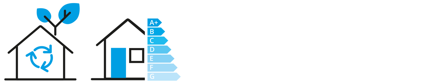 2 iconen met de betekenis (van links naar rechts): circulair en energiebewust gebouwd