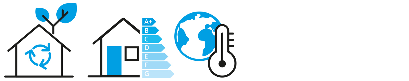 2 iconen met de betekenis (van links naar rechts): circulair, enerigebewust en klimaatadaptief gebouwd