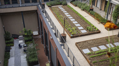 Binnentuin in Flatgebouw