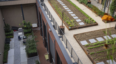 Binnentuin in Flatgebouw