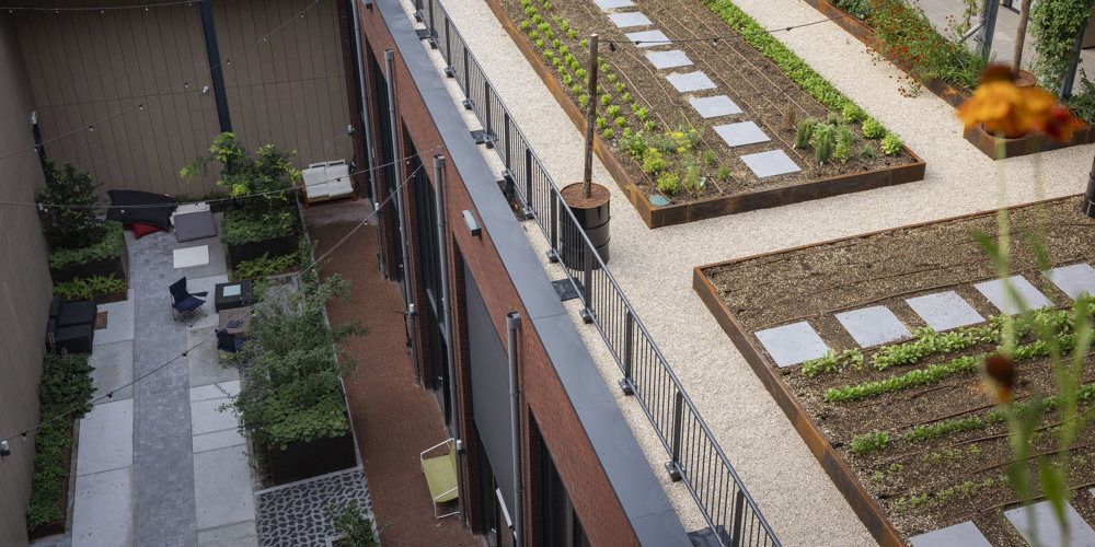 Binnentuin in Flatgebouw